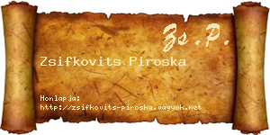 Zsifkovits Piroska névjegykártya