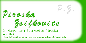 piroska zsifkovits business card